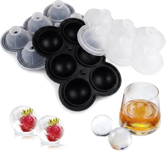 2 Stuks Grote Ronde Ijsblokjesvorm, 4,7 cm Ronde Ijsbolvorm | Grote Ijsblokjesvorm van Siliconen, Ronde Vormpje Ijsblokvorm, Herbruikbare en BPA-Vrij, voor Whiskey, Cocktails, Wijn, Bier