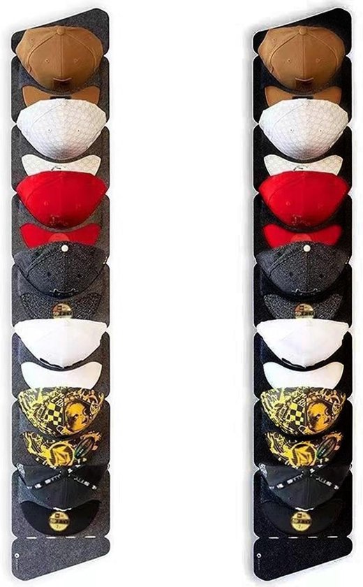 2 Stuks Hoedrek Met Enkele Rij, Muurhoed Opslagrek, Eenvoudige Hoedrek Muur, Honkbalmutjes Wandhanger, Opvouwbaar Hoedrek, Hoed Van De Deur Achterpaneel Hoed