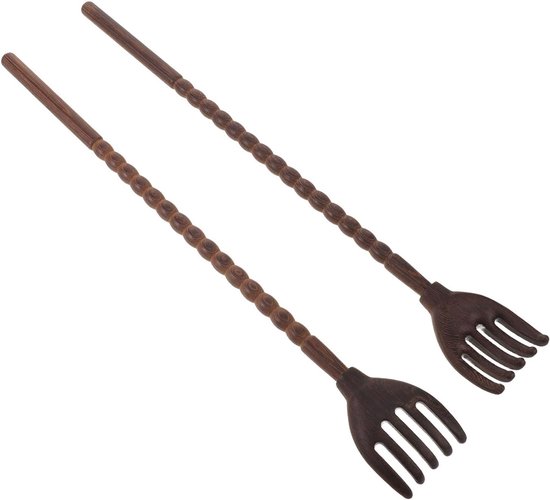 2 Stuks Houten Back Scratcher met Handvat Natuurlijk Handmatig Massagehulpmiddel voor Moeiteloos Bereiken van Jeukplekken Zachte Huidvriendelijke Krabbers voor Mannen Vrouwen