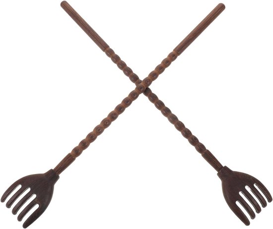 2 Stuks Houten Back Scratcher met Lange Steel Natuurlijk Houten Massager voor Moeilijk Bereikbare Itches Veilig voor Gevoelige Huid Ontspannende Houttherapie voor Mannen Vrouwen
