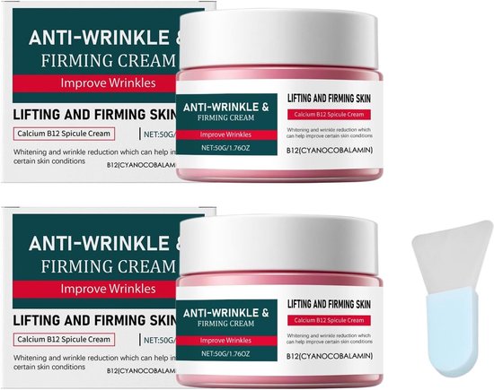 2 stuks huidverstevigende crème, intensieve anti-rimpel verzorging, anti-rimpel-verstevigende crème voor zichtbaar gladdere huid, dagelijkse vochtinbrengende crème voor gezicht en lichaam, zachte