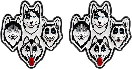 2 stuks Husky emaille pinnen set, schattige Siberische Husky hond broche spelden, cartoon dier legering reversspeldjes voor rugzak jas hoed, huisdier liefhebber cadeau