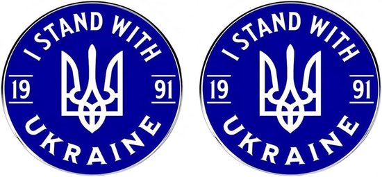 2 stuks I Stand With Ukraine Pin Badge - 1991 Trident Embleem, Blauw & Wit Emaille Legering Reversspeldjes, Ondersteuning Oekraïne Onafhankelijkheid Broche voor kleding, Tassen, Jassen