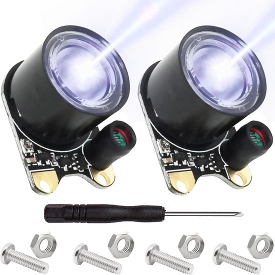 2 stuks infrarood LED-module voor Raspberry Pi camera, 3 W, 850 nm, IR-nachtzicht, infrarood licht, lichtgevoelig, 2 gaten, 13,66 mm, met schroevendraaier