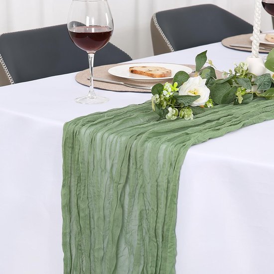 2 Stuks Kaasdoek Tafelloper，Boho Gaas Tafelloper