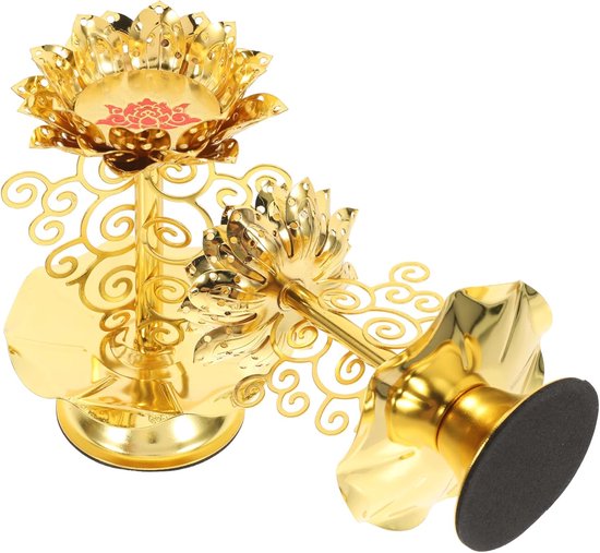 2 Stuks Kandelaar Zilver Lotus Houder Kaars Stijl Gevormd Wedstrijden Boter Lamp Blauw Modern Stellage Houders Gekleurd Lotus Theelichthouder Gouden Decor Aanbieden Legering