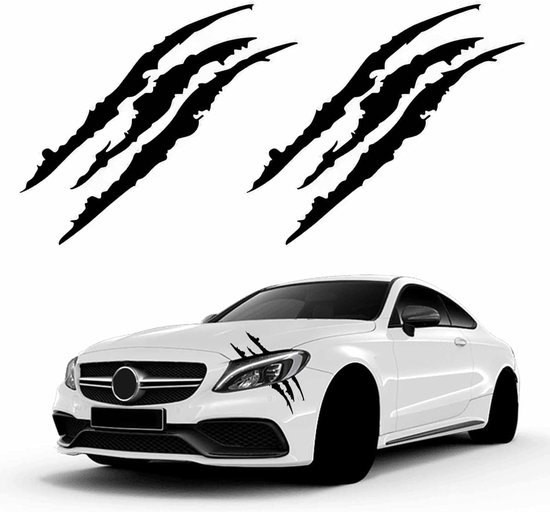 2 Stuks Klauwmarkering Autostickers Voor Sedili Auto da 2 Pezzi per Skoda Scala 2019-2023, Koplamp Autosticker Wenkbrauw-koplampstickers Waterdichte Auto Vrachtwagen Decor Sticker