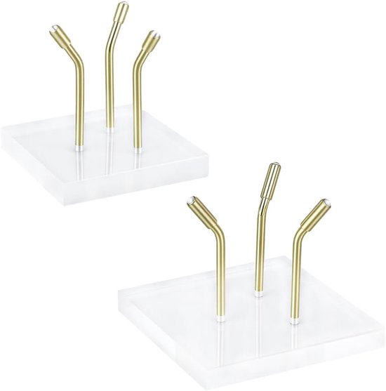 2 stuks kristallen bol displayhouder acryl vierkant kristallen bal standaard display basis moderne minimalistische standaard wereldbol stenen houder goud