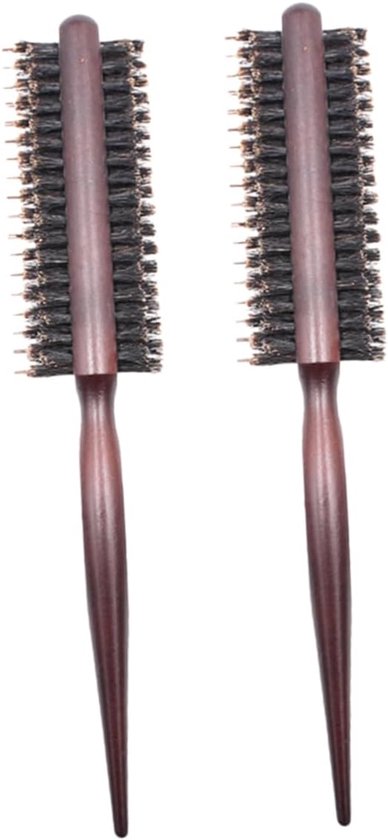 2 stuks Krullend Haar Styling Kam Ergonomische Handgreep met Varkenshaar voor Volumineuze Krullen Scalp Massage Geschikt voor Haarverzorging Styling