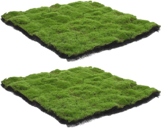 2 Stuks Kunstmatige Mosmat Flexibel Decoratief Mos voor DIY Tuinen Bruiloften Balkon Kantoor Grastapijt