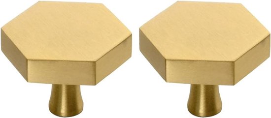 2 stuks lade handvat messing handvat ladekast kastdeur puur koperen handvat meubelaccessoire (goud 32 mm)