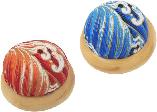 2 Stuks Magnetische Pin Kussen Pols Kussens Japanse Pin Houder Naaien Houders Bamboe Tip Pad Basis Zak Handleiding 7C Vilten Kussen
