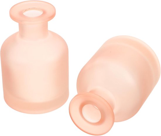 2 Stuks Matte Roze Diffuser Flessen Lege Refillbare Aromatherapie Vaten voor Essentiële Oliën Stijlvolle Cilindrische Geurverspreiders voor Thuis Kantoor