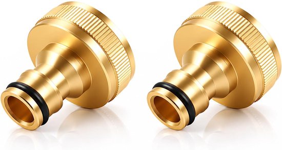 2 stuks messing kraanadapter 1 inch voor Gardena kraanaansluiting, tuinslang, snelkoppelingen, compatibel met Gardena insteeksysteem, voor tuin, huishouden, landbouw