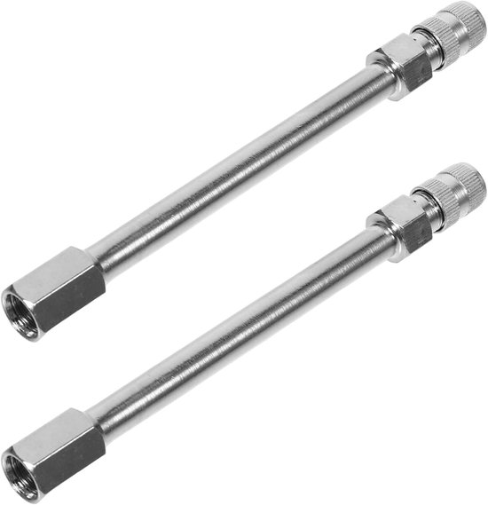 2 Stuks Metalen Autoband Ventiel Verlengers van Messing Lekvrije Verlengstukken voor Bandeninflatie Geschikt voor Auto Vrachtwagens Campers Motorfietsen