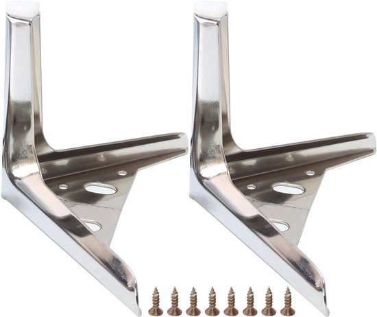2 stuks meubelpoten van koolstofstaal, hoge weerstand, 12 cm hoog, rubberen houder, antislip onderlegger voor kastbanken (zilver)