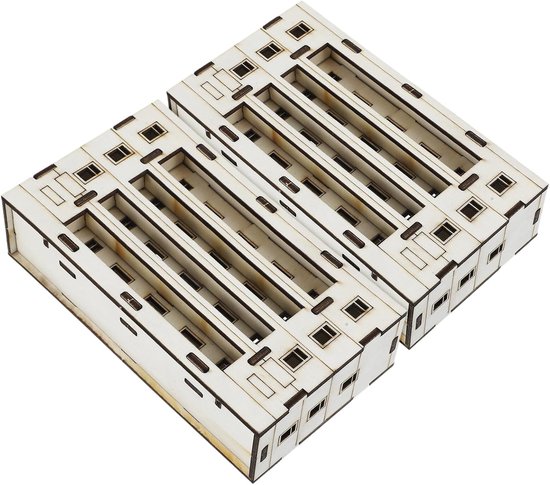 2 Stuks Model Houten Huis Ambachtelijke Benodigdheden Voor Poppenhuis Houten Huismodel Miniatuur Huisdecor Huis Ambacht Huisje Model Blokhut Gebouw Beige