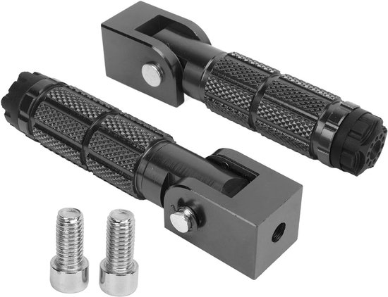 2 Stuks Motorfiets Voetsteunen Precisie Gefreesd Aluminium voor Fietsen ATV UTV Go Kart (Zwart)