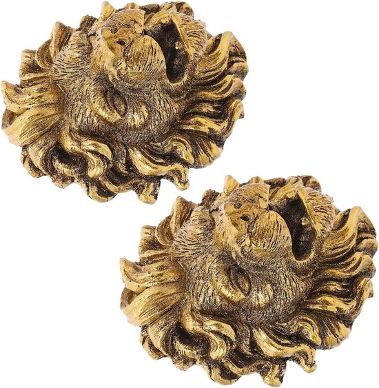 2 Stuks Muurbevestigde Leeuwenkop Fonteinuitlaat Decoratieve Tuin Waterspuiter van Eenvoudig Te Monteren Waterornament voor Vijvers Patio Achtertuin