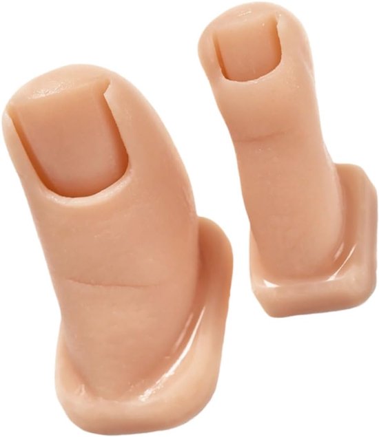 2 Stuks Nail Art oefen valse teennagel vingers voor nageloefening manicure praktijk vingers mannequin hand nepvoeten voor nageloefening valse Silicagel Beige