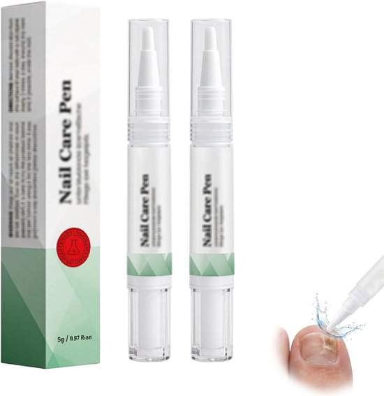 2 stuks Nail Care Pen nagelolie-stift voor verzorgde vingernagels en teennagels, nagelverzorgingsstift voor intensieve nagelverzorging, nagelkuur voor broze nagels, 2 x 5 g