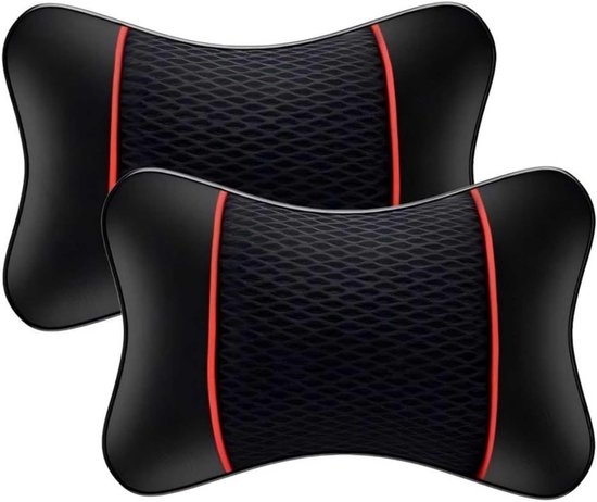 2 stuks Nekkussen Auto voor Alfa Romeo Alfa 6 1979–1986 - Hoofd- en Neksteun met Cervicale Wervelkolom Ondersteuning Geschikt voor Autostoel,Black-Red