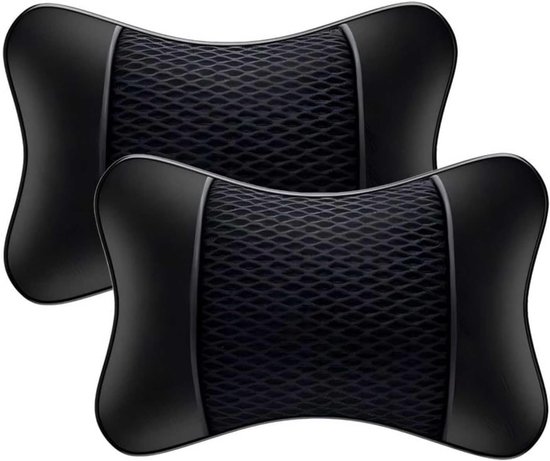 2 stuks Nekkussen Auto voor VW Golf 6 sport 2008-2012 - Hoofd- en Neksteun met Cervicale Wervelkolom Ondersteuning Geschikt voor Autostoel,Black-Black
