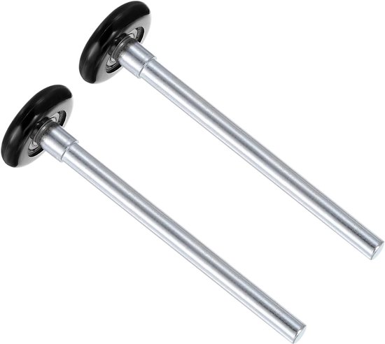 2 stuks nylon garagedeurrollen - [1,8 inch x 6,5 inch stuurpen] Stil verzegelde standaard garagedeurwielen voor garagerail 5 cm vervanging gebruik, zwart