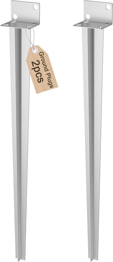 2 stuks paaldragers voor houten palen, 70 cm hoog, verzinkt, bodemhuls, stabiele inslagbodemhuls, paalanker voor de bouw van carports, tuinhuisjes en schommelinstallaties (zilver)