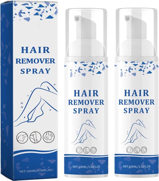 2 Stuks Pijnloze Ontharingsspray, Spray die Haargroei Remt, Body Hair Removal Cream, Vertraagt Haargroei, Ontharing van Oksels en Benen, Geschikt voor alle Huidtypes