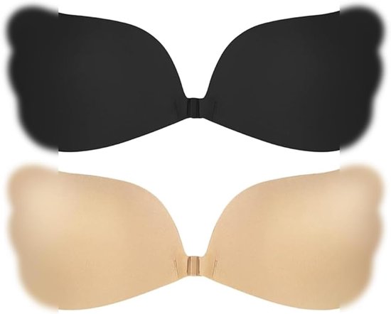 2 stuks plakbeha, strapless beha, onzichtbare beha, plakbeha, beha voor jurken met blote rug, badpak en rugvrije kleding, herbruikbare beha, rugvrij (C-cup), C, C