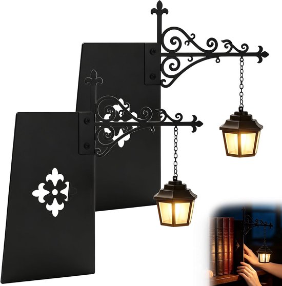 2 stuks planklampen, warm licht, Halloween-decoraties