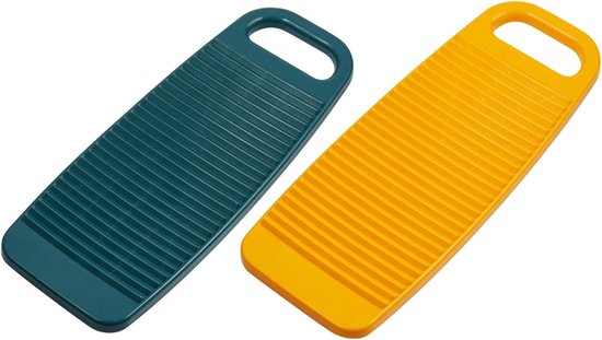 2 Stuks Plastic Wasbord met Anti-slip Stevig Draagbaar Handwasbord voor Kleding Schoenen voor Thuisgebruik Reizen Outdoor Wassen