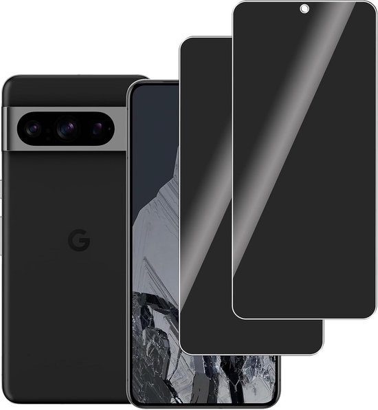 2 stuks, Privacy Glass Screen Protector Compatibel met Google Pixel 8 Pro, Bubble-Free, Krasbestendig, 9H Hardheid Anti-Spy Gehard Glazen Screen Protector voor Google Pixel 8 Pro
