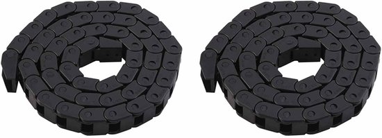 2 Stuks R28 Nylon Kabel Drag Chain Wire Carrier 1000mm Lengte Zware Belasting Zwart voor 3D Printer CNC Machine