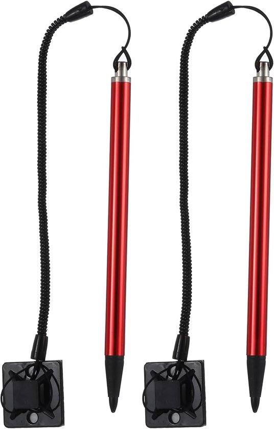 2 stuks resistieve touch screen stylus pen capacitieve pen met veerweerstand voor auto-navigatie GPS Pos, zilver, rood