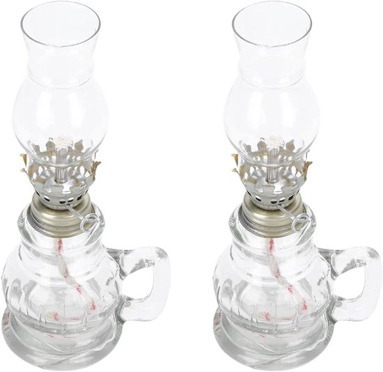2 Stuks Retro Kerosinelamp met Verstelbare Lont Winddicht Duurzaam voor Bruiloften Sfeervolle Verlichting Bij Stroomuitval in Huis