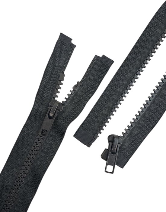 2 stuks ritssluitingen, kunststof, 5 mm, deelbaar, ritssluitingen voor jassen (antraciet-grijs, 60 cm)