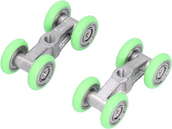 2 stuks Roller Wheel Runner Push-Pull U-vormige 4-Wiel Rvs Douchedeur Rollers Katrollen voor Badkamer Keuken