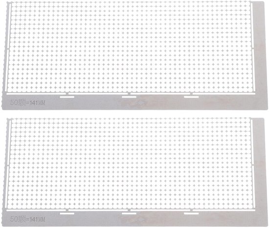 2 Stuks Rvs Rhinestone Ruler Precisie Mesh Liniaal voor DIY Diamantschilderij Borduurkunst Roestvrij Stalen Positioneringstool voor Nauwkeurige Steentjesplaatsing