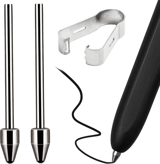 2 stuks S-penpunten, compatibel met Samsung S, titaanlegering, punten, robuuste titanium metalen punten, compatibel met Samsung S/S9 penpunt (met clip) (A)