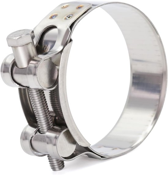 2 stuks scharnierboutklemmen, roestvrij staal, slangklemmen, sterke slangklem, spanbereik 98-103 mm