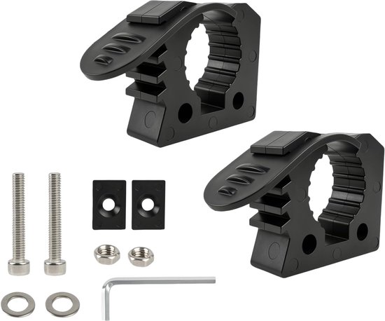 2 stuks schophouders van robuust rubber, verstelbare montagehouder, Quick Fist houder, voor gereedschapshandgrepen met een diameter van 3-4 cm, vrachtwagen, dakbagagedrager, garage en wandmontage