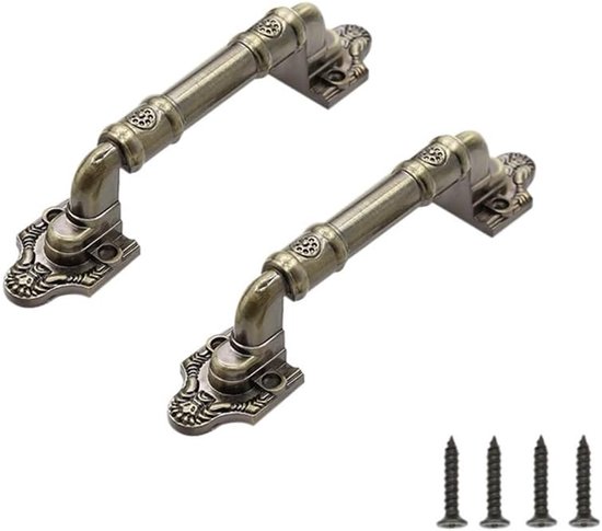 2 Stuks Schuifdeur Trekgreep voor Houten Tuin Gate Schuur Kast Deur Grote Houten Deurklink Antieke Ijzeren Deuren Vintage Deurklink 128mm
