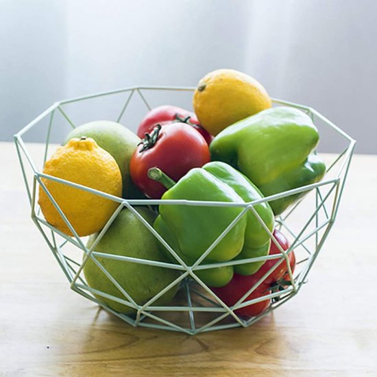 2 Stuks Set Groot Fruitmand, Van Hoge Kwaliteit Smeedijzer Fruitmand Eenvoud Mode Fruitschaal Multifunctioneel Opslag Fruit, Groentesnackbrood enz,Green