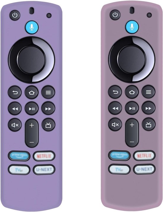(2 stuks) siliconen beschermhoes vervangende afstandsbedieningsset voor Stick 4K Max 3e generatie 2021 tv-afstandsbediening (siliconen, felpaars en lichtroze
