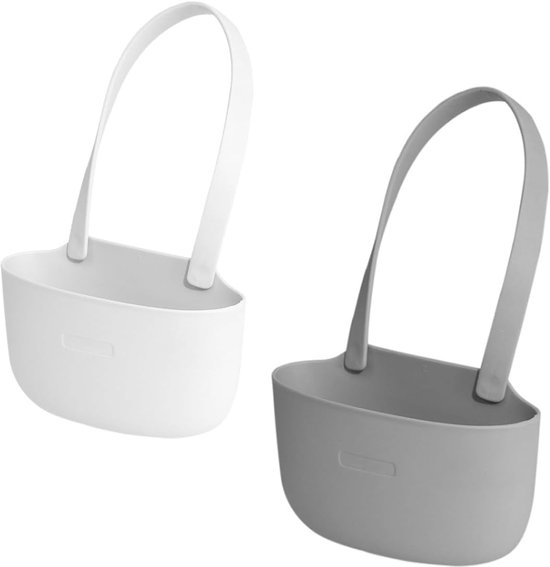 2 stuks siliconen sponshouder, eenvoudig te bedienen, zeephouder, geen installatie nodig, keuken, gootsteen, organizer, wit en grijs
