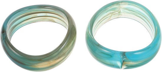 2 Stuks Stijl Brede Groene Armband Ergonomische Onregelmatige Geometrische Bangle voor Dames Drukverlagend Duurzaam voor Stranddagen Avondfeesten