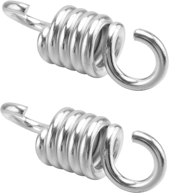 2 Stuks stoel lente Schommel swinghaken hangmat lente veren hangmat veer roestvrij hangers kledinghanger hangstoellouner swing lente roestvrijstalen ophanging zware drukveer Zilver