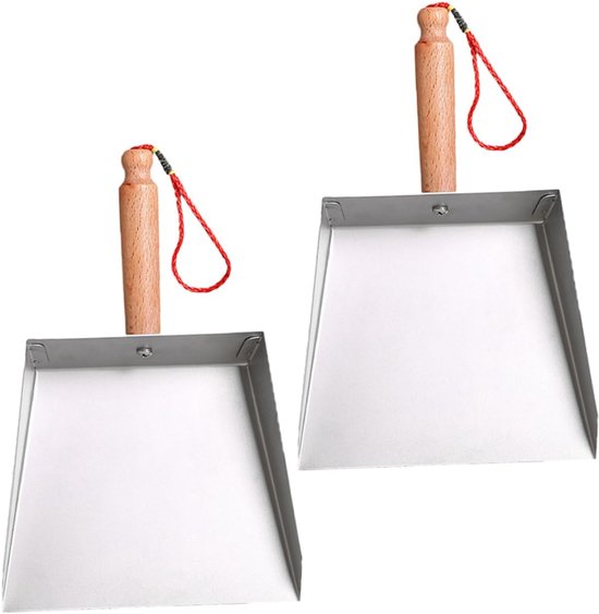 2 Stuks Stoffer Roestvrijstalen Schep Roestvrijstalen Stof Kleine Stofblikken Op Tafel Open Haard Asschep Stofblik Metaal Schep Met Houten Handvat Roestvrij Staal Zilver